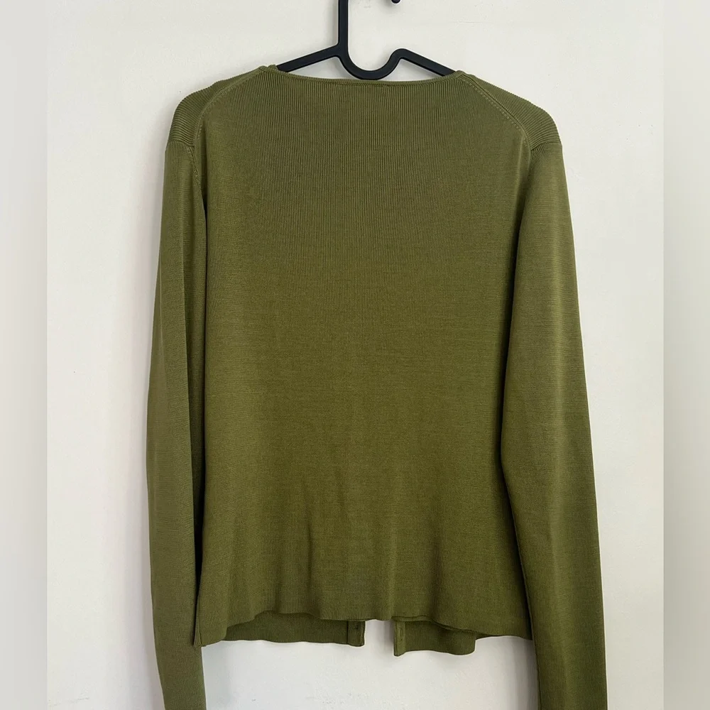 Ann Taylor Olive Knit Button-Up Cardigan - Picture 2 of 6